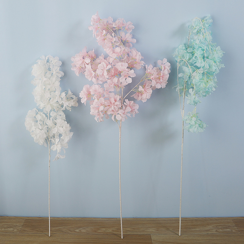 Artificial Flower Cherry Blossom Encryption White Penholder Big Snow Artificial Flower Wedding Landscape Plant Decoration Wedding Flower Silk Flower