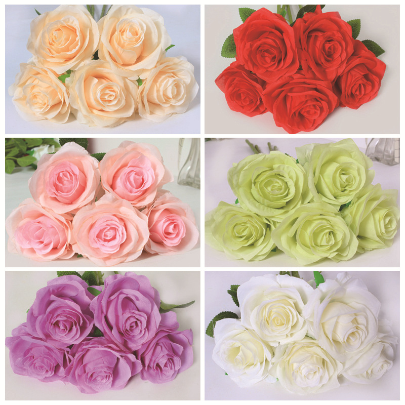Single Rose Wedding Flower Artificial Flower Artificial Roses Living Room Furnishings Home Single Indoor Flower Decoration Decoration Flower