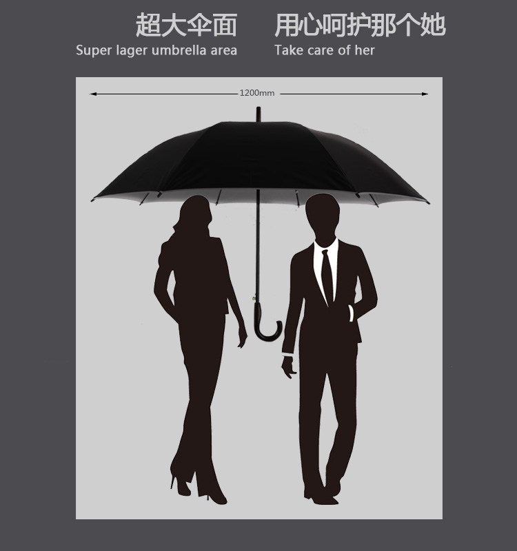 Rain Ballet Oversized Double Silver Glue Straight Rod Sunny Umbrella Printable Logo Customized Advertising Umbrella Rain Ballet
