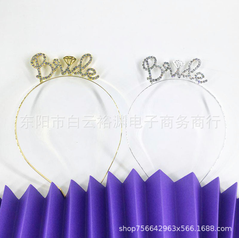 Alloy Dot Diamond Letter Hair Band EurAmerican Wedding Flower Child Crown