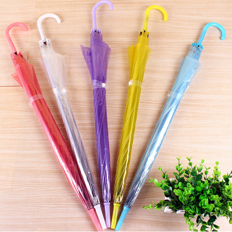 Fashion Korean PVC transparent  umbrella dance performance long handle umbrella straight handle advertising umbrella