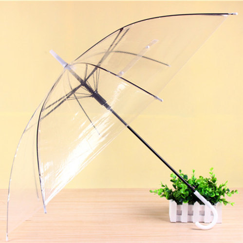 Fashion Korean PVC transparent  umbrella dance performance long handle umbrella straight handle advertising umbrella