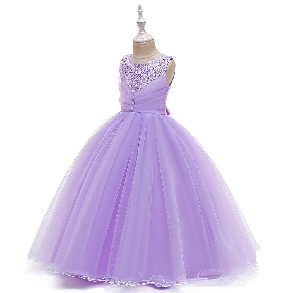 Europe and the United States girls dress wedding flower child Dress Children Piano Performance Dress long style dress Manufacturers Direct sale