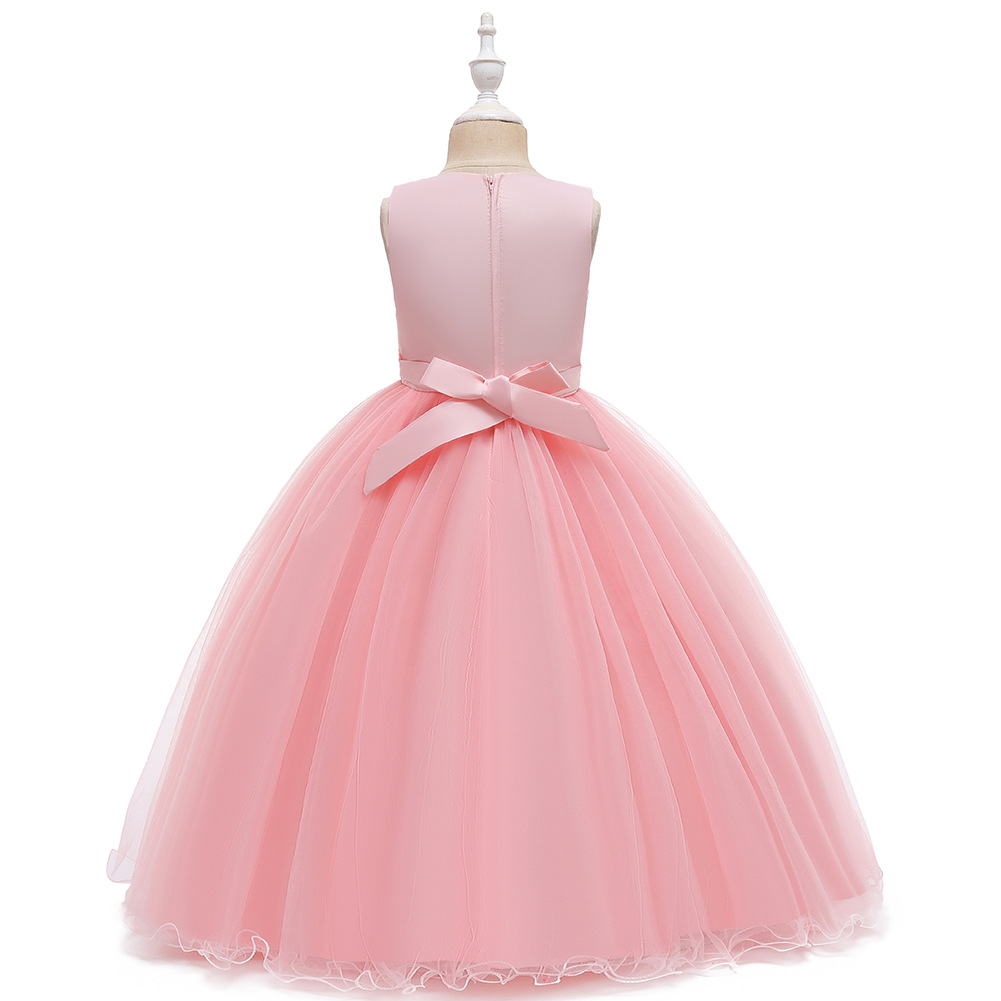 Europe and the United States girls dress wedding flower child Dress Children Piano Performance Dress long style dress Manufacturers Direct sale