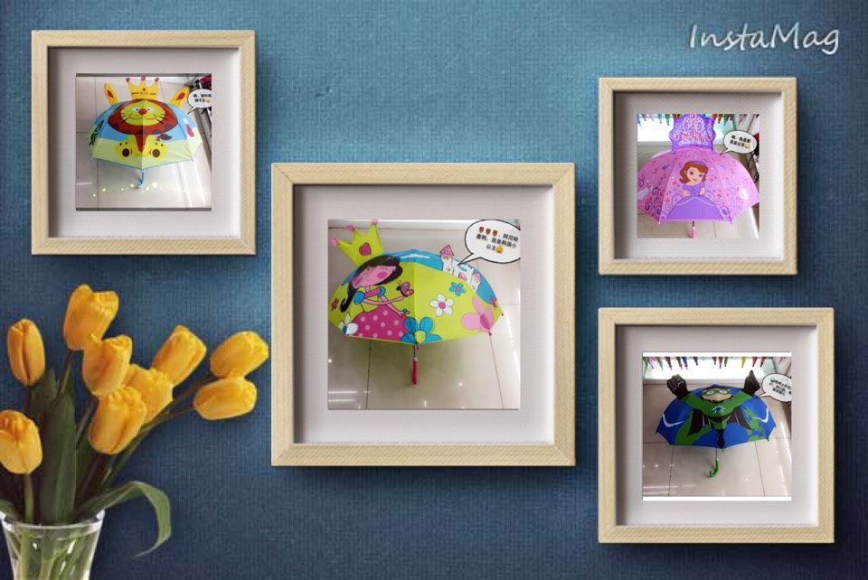 Cartoon stereo model umbrella South Korea design hand over rough fiber frame without the boy series