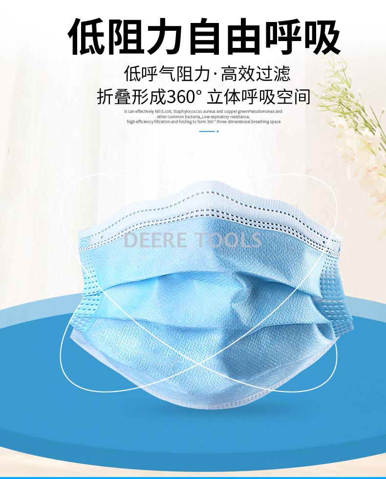 Disposable adult respirator three layer fusible spray mask CE certification can be exported