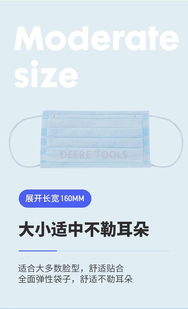 Disposable adult respirator three layer fusible spray mask CE certification can be exported