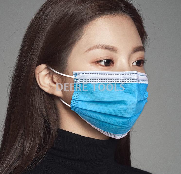 Disposable mask three-layer thickened mask melt spray non-woven  blue 50 only stock