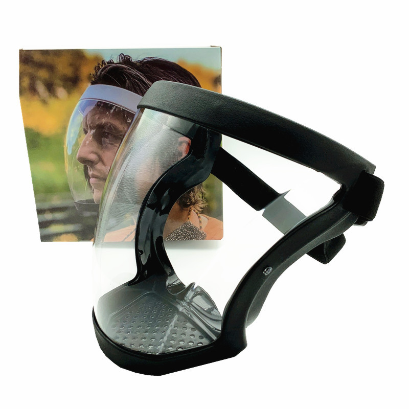 PC Mask Anti-Fog Isolation Protective Transparent Mask Rubber Edging Mask Anti-Dust Running Cycling Motorcycle Helmet Goggles/Outdoor Riding Removable Mask