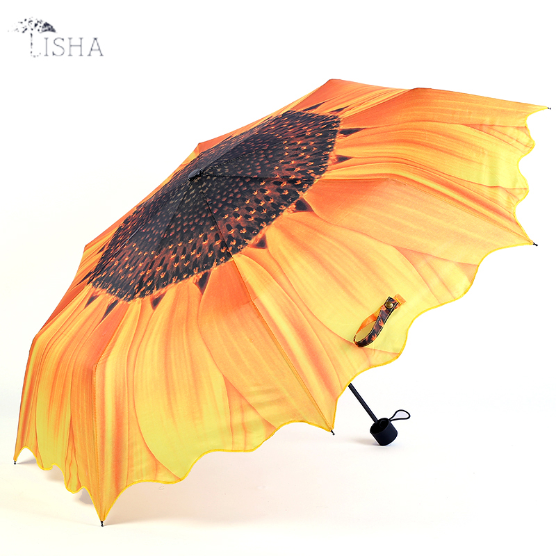 Clear umbrella sunflower folding umbrella fashion boutique parasol