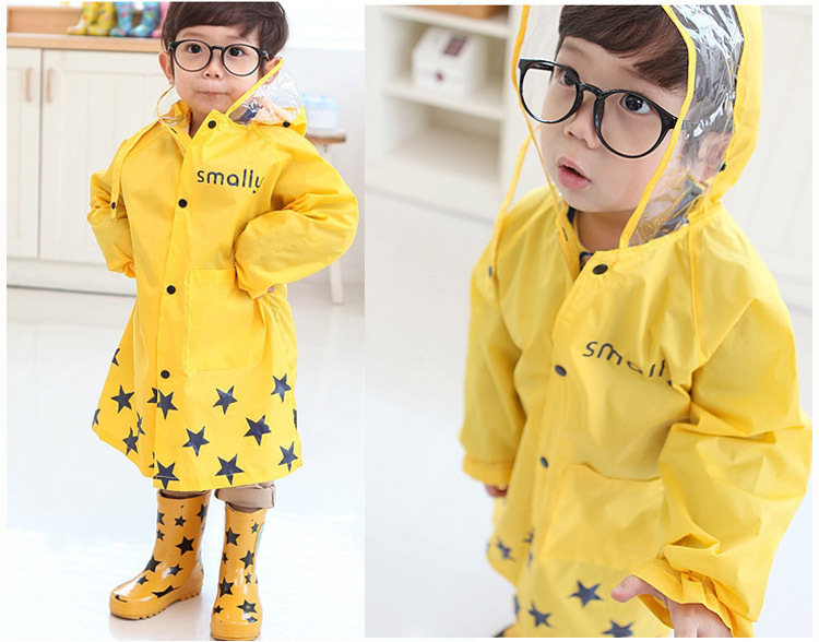 Korean Cute Fashion Cartoon Boys and Girls Baby Raincoat Poncho with Schoolbag Position Umbrella Rain Boots Three-Piece Suit