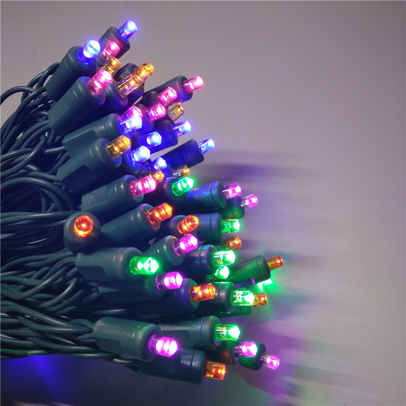 UL certified 110VLED lamp string 100 lamp injection molding 5MMLED led colorful Christmas lights decorative lamp string