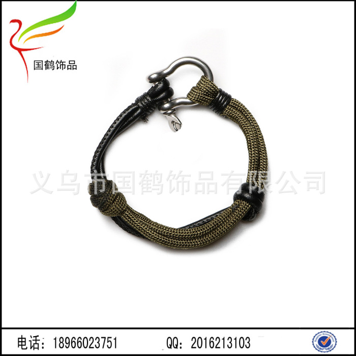 Parachute rope woven escape U type stainless steel buckle 7 core umbrella rope survival Bracelet Parachute rope woven escape U type stainless steel buckle 7 core umbrella rope survival Bracelet