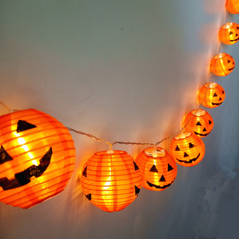 LED Solar Lantern Lighting Chain Halloween Pumpkin Lighting Chain Courtyard Decorative Light Solar Decorative Lamp Christmas Lights