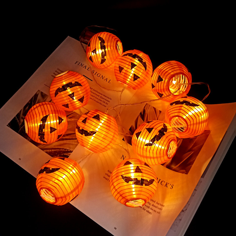 LED Solar Lantern Lighting Chain Halloween Pumpkin Lighting Chain Courtyard Decorative Light Solar Decorative Lamp Christmas Lights