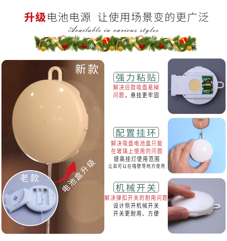 Factory Direct Sales Trending Creative 3D Hanging Lights Room Decoration Bedroom Holiday Layout Window Christmas Lights