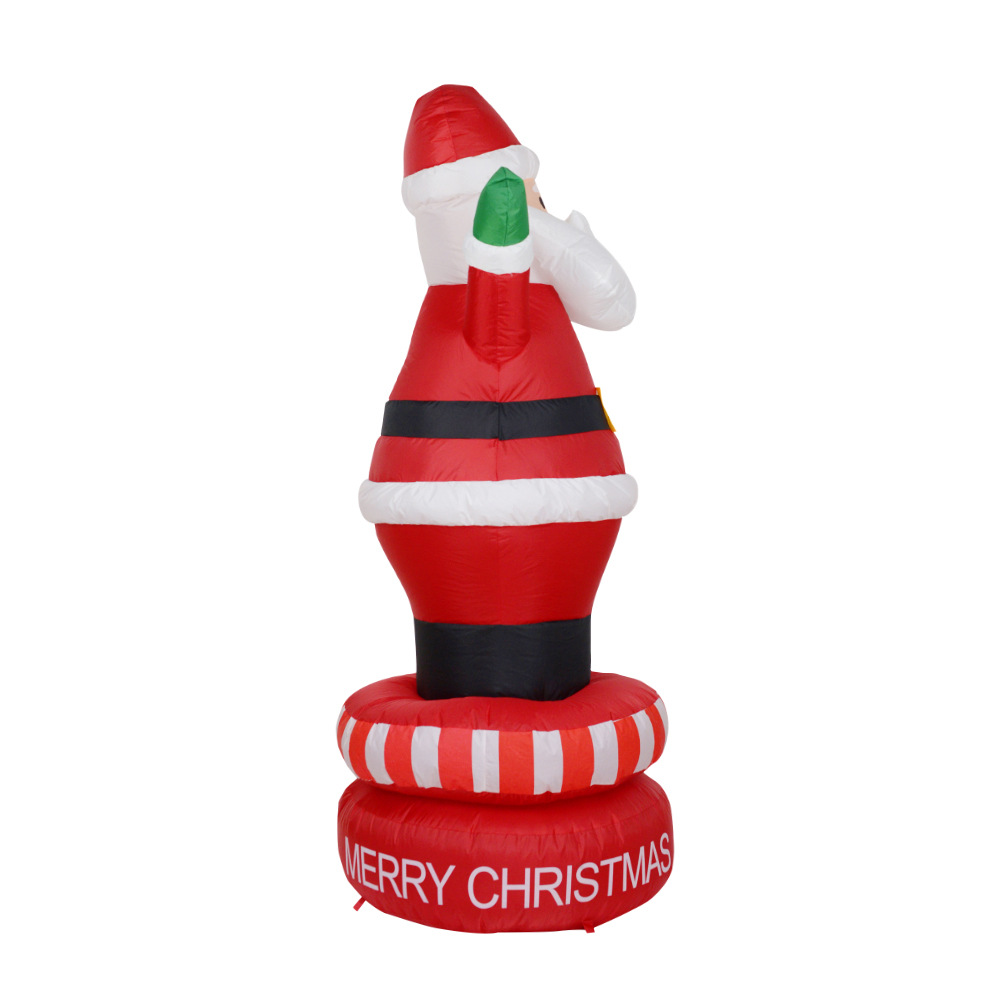 Exclusive for Cross-Border Popular Christmas Lights Outdoor Decorations Rotating Inflatable Santa Inflatable Factory Direct Sales