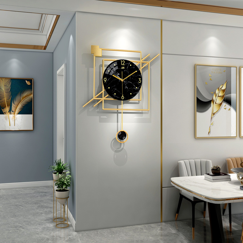 Nordic Clock Wall Clock Living Room Creative and Slightly Luxury Clock Modern Minimalist Art Pocket Watch Fashion Home Decoration Wall Clocks