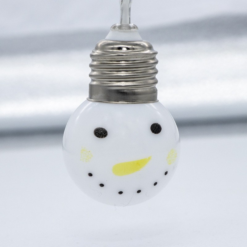 Manufacturers direct sales smiley face led lights Christmas crack ball small pendant Christmas lights string accessories tree lights wholesale