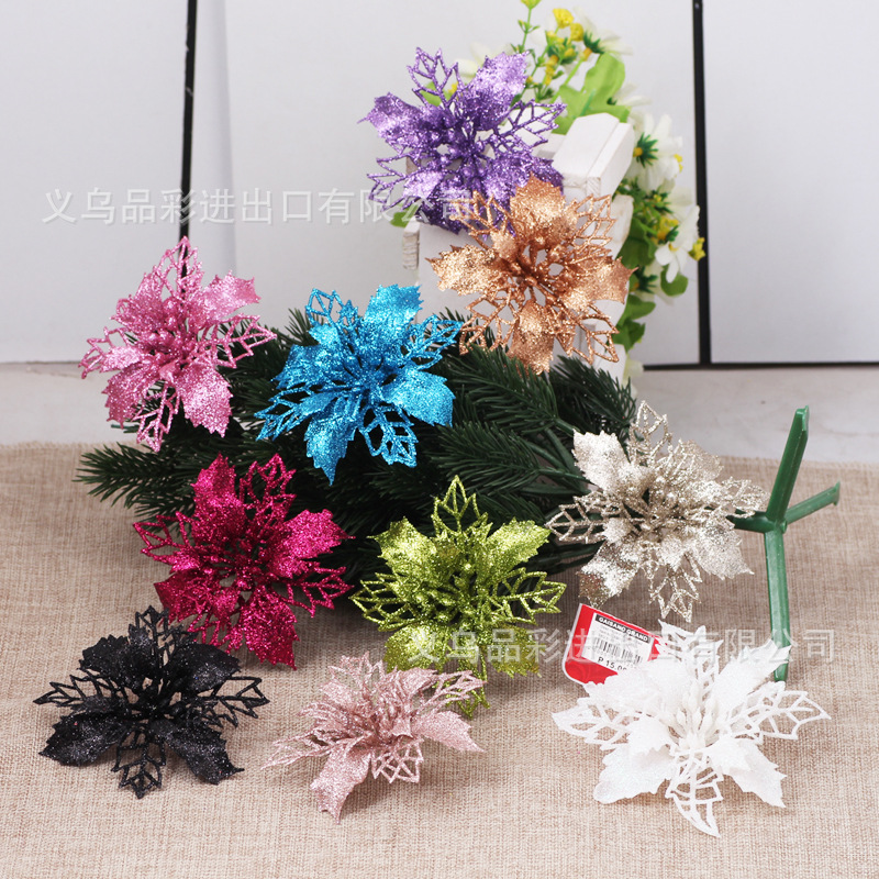Hollow Flower Plastic Sticky Powder Flower Multi-Color Optional Christmas Garland Decoration Supplies Christmas flower Hollow Flower Plastic Sticky Powder Flower Multi-Color Optional Christmas Garland Decoration Supplies Christmas flower