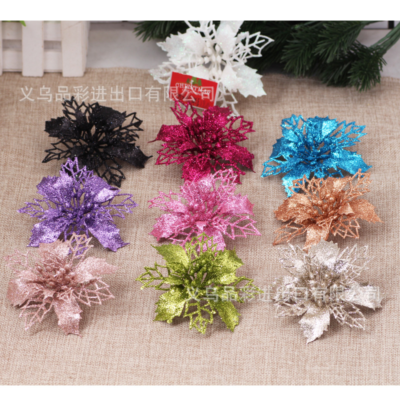 Hollow Flower Plastic Sticky Powder Flower Multi-Color Optional Christmas Garland Decoration Supplies Christmas flower Hollow Flower Plastic Sticky Powder Flower Multi-Color Optional Christmas Garland Decoration Supplies Christmas flower