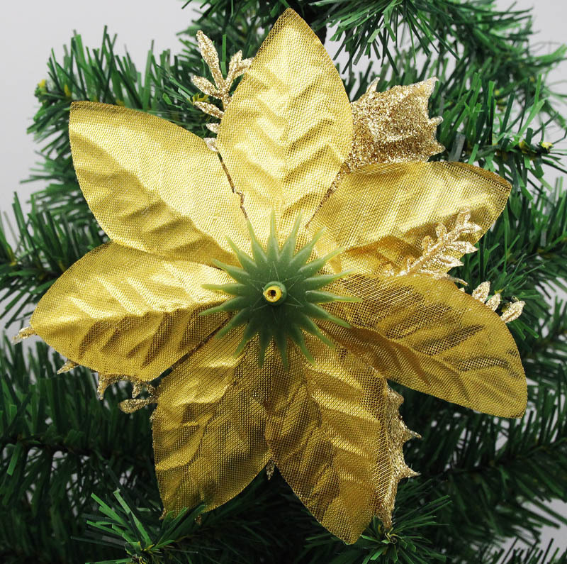 Christmas Decorations Artificial Flower Gold Powder Christmas Furniture Decoration Christmas Garland Accessories Three-Layer Christmas Flower Wholesale