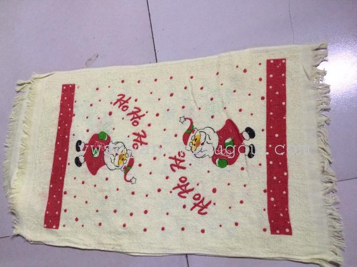 Velvet border printing, Christmas flower tea towel, dishcloth