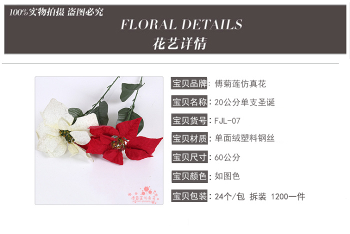 The Christmas flower single Christmas Poinsettia flower bouquet decoration activities The Christmas flower single Christmas Poinsettia flower bouquet decoration activities