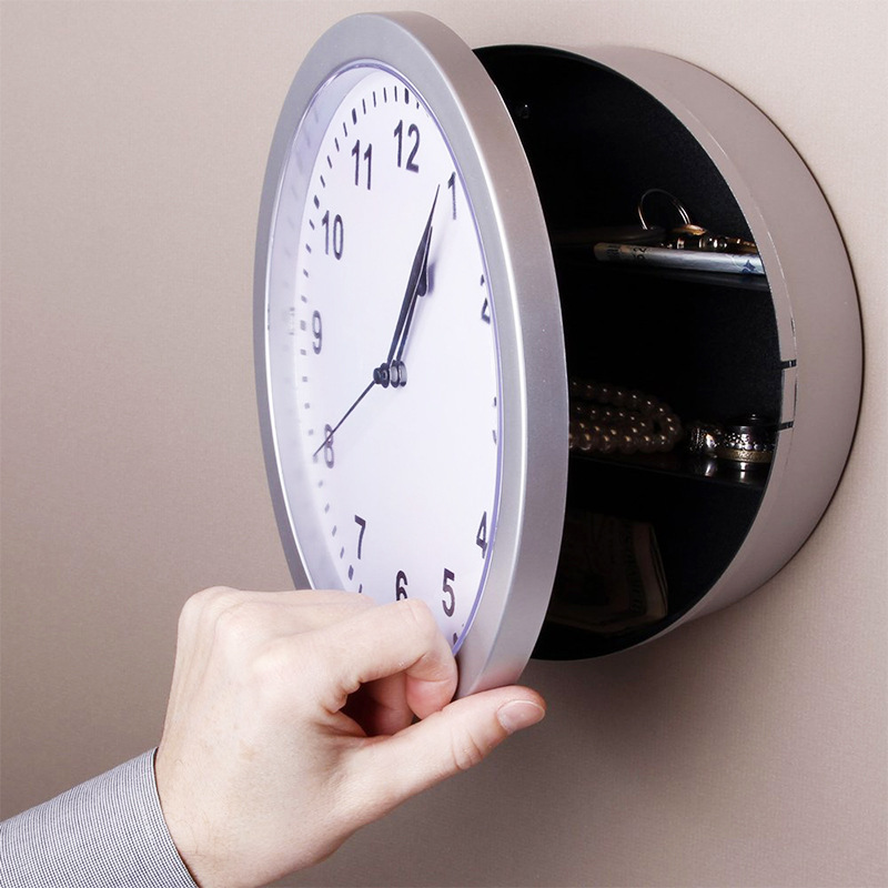 Amazon Foreign Trade Wall Clock Creative Vintage Ornament Wall Clocks Storage Insurance Jewelry Box Home Living Room Personality Clock
