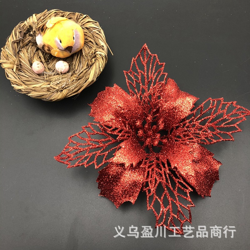Christmas Flower Sprinkling Gold Powder Hollow Flower Head Christmas Tree Wreath Gift Box Wedding Decorating Accessories Christmas Flower Sprinkling Gold Powder Hollow Flower Head Christmas Tree Wreath Gift Box Wedding Decorating Accessories