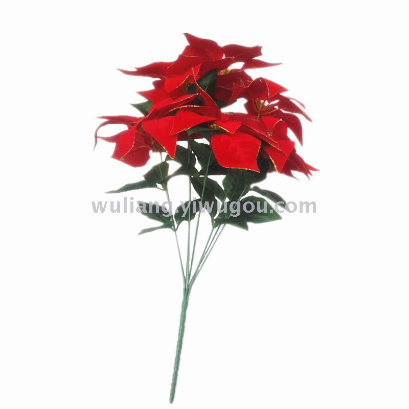 9 gold powder side velvet Christmas flower 9 gold powder side velvet Christmas flower