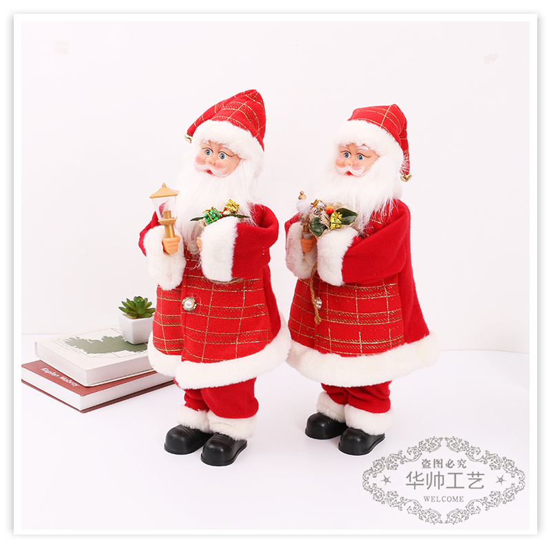Christmas Decoration Supplies Santa Claus Cross-Border New Red Matching Clothes Cute Doll Electric Old Man Toy Gift