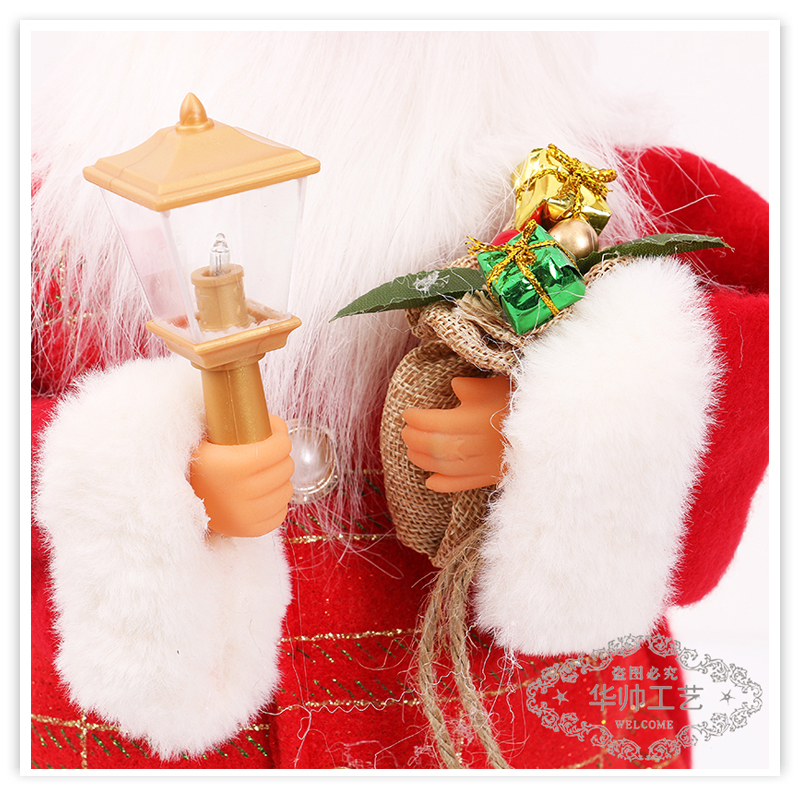 Christmas Decoration Supplies Santa Claus Cross-Border New Red Matching Clothes Cute Doll Electric Old Man Toy Gift