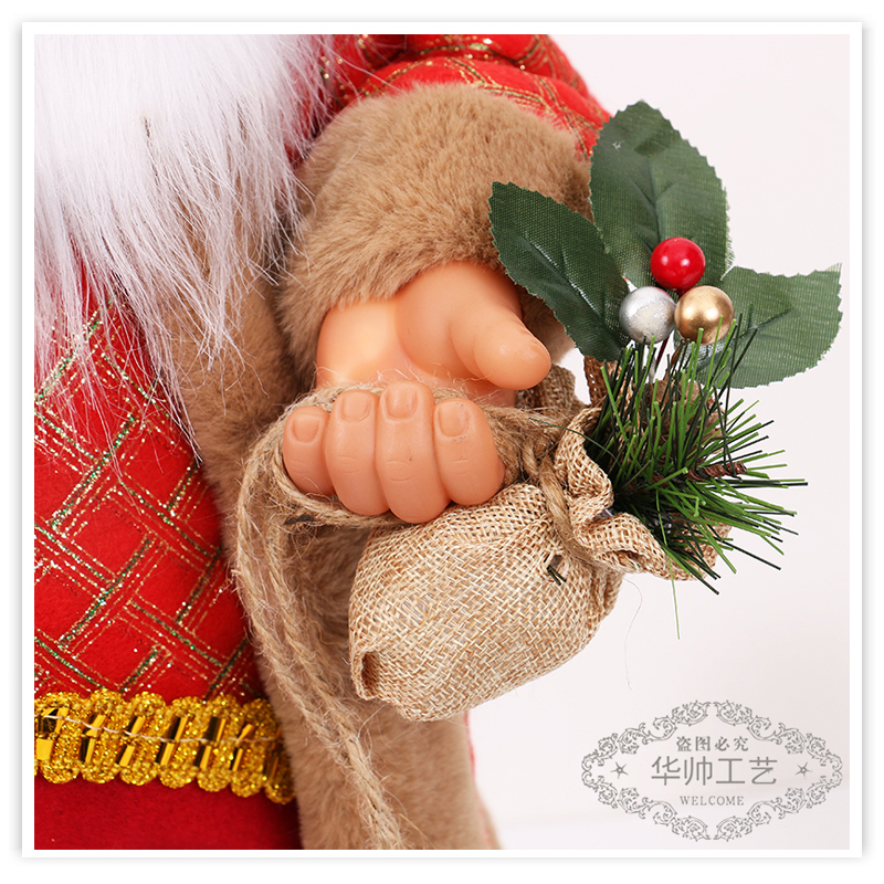 Christmas Cross-Border Hot Red Robe Santa Doll Gift Santa Claus Fabric Home Ornament and Decoration