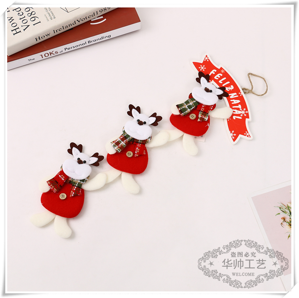 Christmas Small Pendant Santa Claus Snowman Deer Shop Store Scene Layout Christmas Tree Accessories Decorations