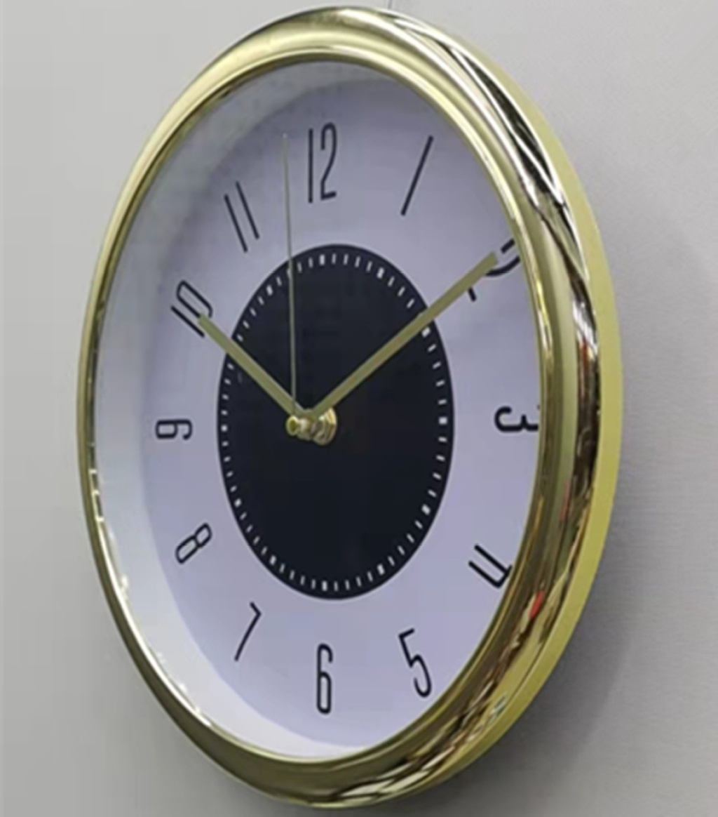 Simple Wall Clocks round Plastic Wall Clock 10-Inch 25cm Electroplating Clock Printable Logo Clock Dial Clock Wholesale Simple Wall Clocks round Plastic Wall Clock 10-Inch 25cm Electroplating Clock Printable Logo Clock Dial Clock Wholesale