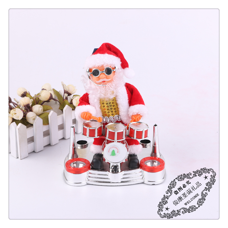 Fashion band play drums Santa Claus Christmas decorations festive atmosphere atmosphere set off the decoration Fashion band play drums Santa Claus Christmas decorations festive atmosphere atmosphere set off the decoration