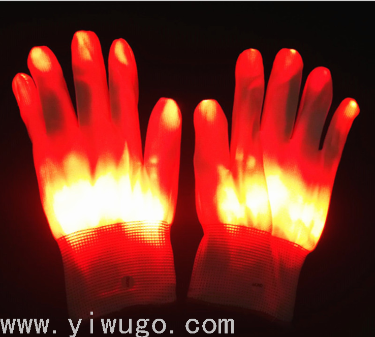 Christmas Gift Halloween Colorful Glitter Gloves Rainbow Light-up Gloves Led Gloves Fluorescent Dance Gloves