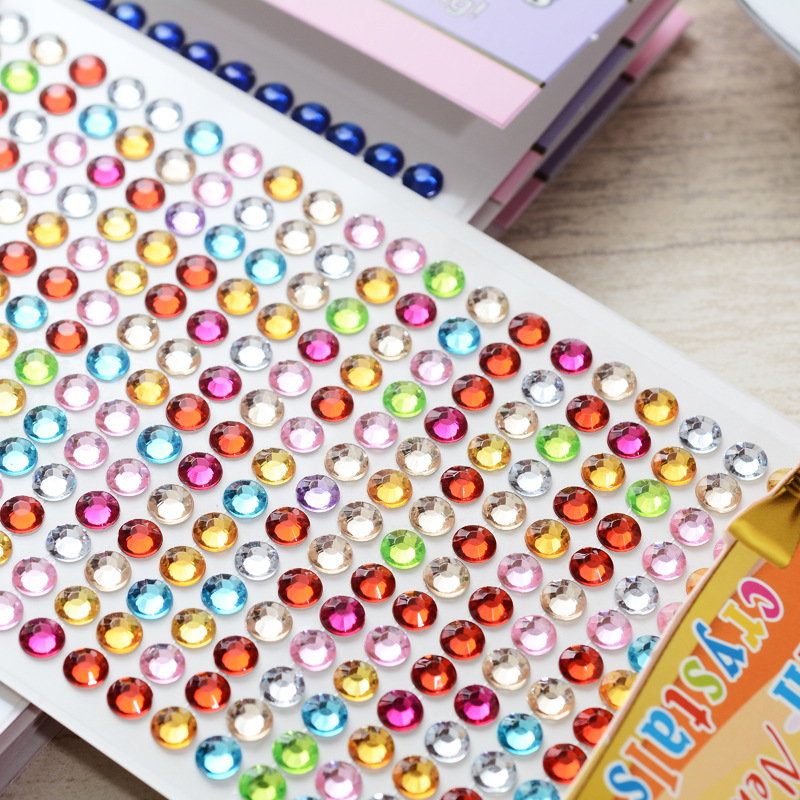 DIY Album Decoration Diamond Sticker 6 Mm260 PCs Car Diamond Sticker Children Crystal Colorful Crystals Decorative Acrylic Colorful Diamond Stickers Diamond Sticker