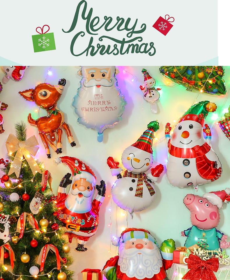 Christmas Cartoon Balloon Children's Hand Stick Headband Inflatable Small Gift Scene Decorations Arrangement Aluminum Film Large Wholesale Christmas Cartoon Balloon Children's Hand Stick Headband Inflatable Small Gift Scene Decorations Arrangement Aluminum Film Large Wholesale