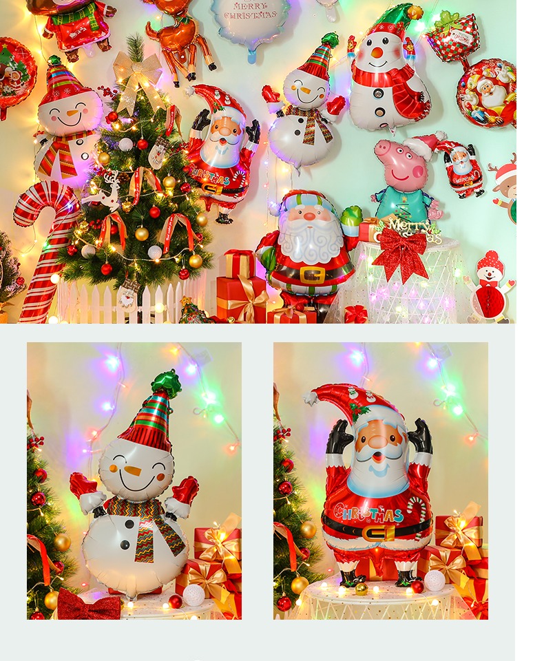 Christmas Cartoon Balloon Children's Hand Stick Headband Inflatable Small Gift Scene Decorations Arrangement Aluminum Film Large Wholesale Christmas Cartoon Balloon Children's Hand Stick Headband Inflatable Small Gift Scene Decorations Arrangement Aluminum Film Large Wholesale