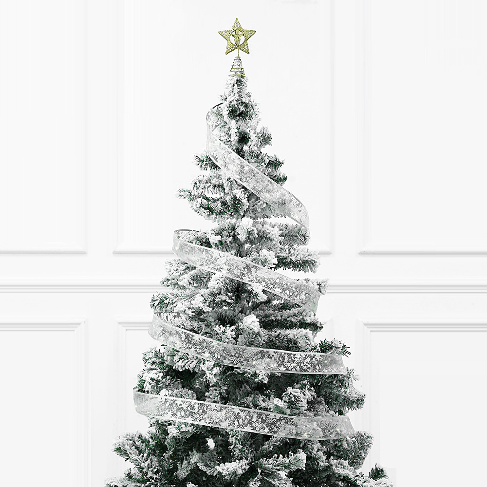 Cross-Border Christmas LED Light Gilding Double-Layer Ribbon Lighting Chain Christmas Decorations Christmas Tree Decoration Pendant Gift