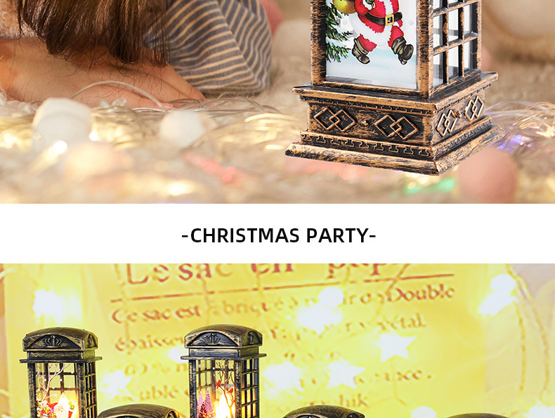 Cross-Border New Arrival Christmas Decorations Small Wind Light Retro Telephone Booth Small Night Lamp Creative Christmas Gift