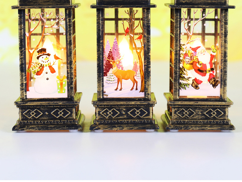 Cross-Border New Arrival Christmas Decorations Small Wind Light Retro Telephone Booth Small Night Lamp Creative Christmas Gift