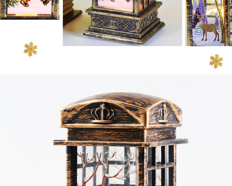 Cross-Border New Arrival Christmas Decorations Small Wind Light Retro Telephone Booth Small Night Lamp Creative Christmas Gift