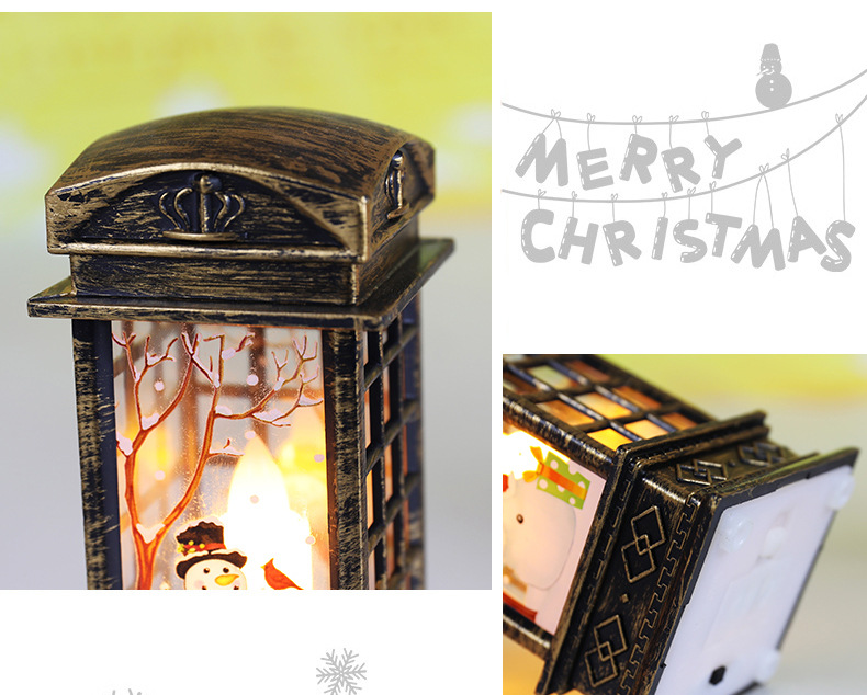 Cross-Border New Arrival Christmas Decorations Small Wind Light Retro Telephone Booth Small Night Lamp Creative Christmas Gift
