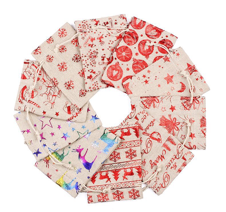 Spot Cotton and Linen Gilding Christmas Bag Gift Drawstring Set Countdown 24 Gifts Buggy Bag Wholesale Spot Cotton and Linen Gilding Christmas Bag Gift Drawstring Set Countdown 24 Gifts Buggy Bag Wholesale
