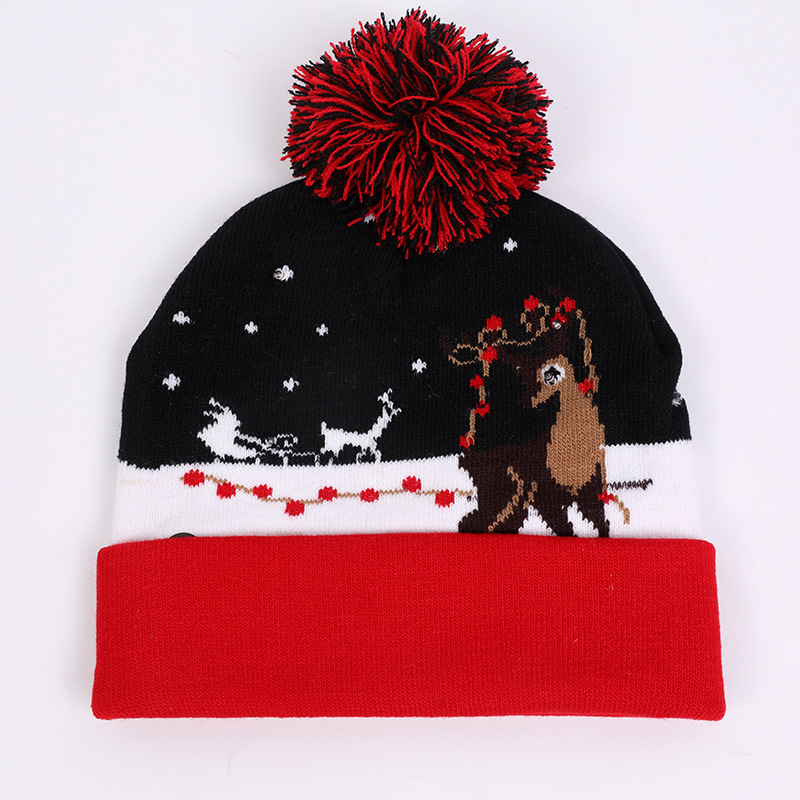 Spot Christmas Hat Flash Lamp Cap Knitted Warm Winter Hat Led Children's Lamp Cap Post-Holiday Gift Wool Hat Spot Christmas Hat Flash Lamp Cap Knitted Warm Winter Hat Led Children's Lamp Cap Post-Holiday Gift Wool Hat