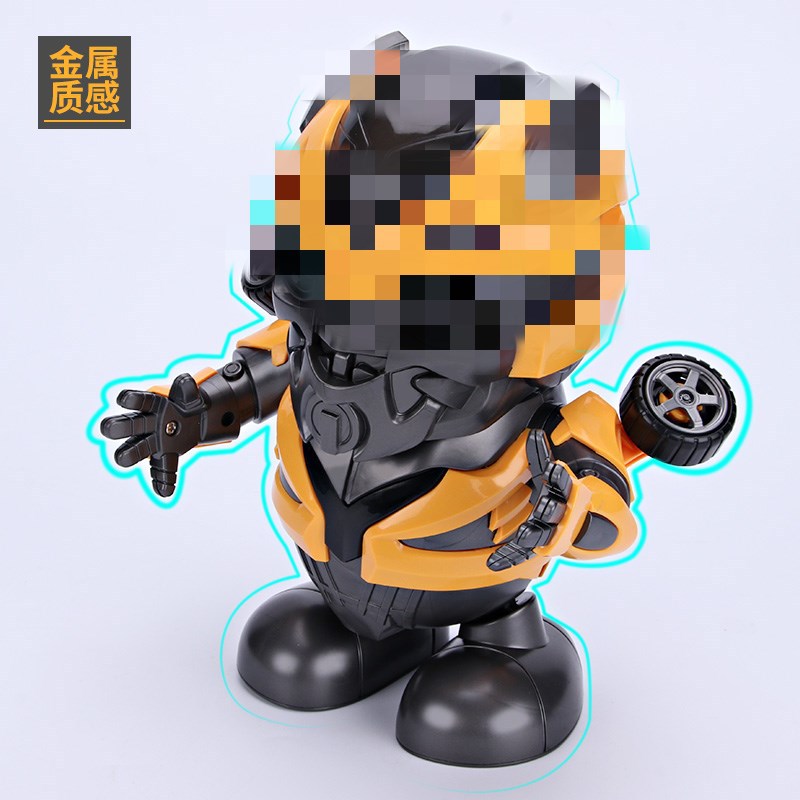 Cross-Border Douyin Online Influencer Electric Walking Dancing Steel Robot Light Music Night Market Stall Christmas Gift
