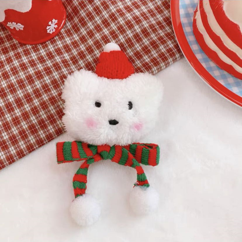 Cute Japanese Style Plush Bear Brooch Christmas Blush Bear Badge Couple Dual-Use Pin Clothes Jewelry Gift Cute Japanese Style Plush Bear Brooch Christmas Blush Bear Badge Couple Dual-Use Pin Clothes Jewelry Gift